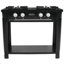 Fogão Industrial a Gás Baixa Pressão com Espera Forno 2 Bocas BR2B Preto Venâncio