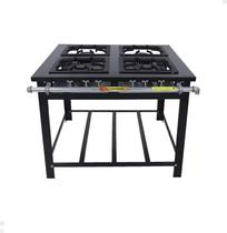 Fogão Industrial a Gás Baixa Pressão Linha Maxi 4 Queimadores com Espera Forno M4 Venâncio