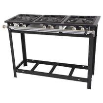 Fogão Industrial a Gás Venâncio 3 Bocas Duplas Linha Extra E3D3P