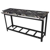 Fogão Industrial a Gás Venâncio Em Linha 4 Bocas 2 Duplas Extra E4D2L