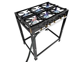 Fogão Industrial aço carbono 6 Bocas 20x20 Alta Pressão + Kit Gás