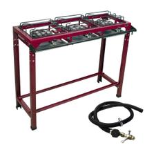 Fogão Industrial Alta Pressão Grande 3 bocas com Mangueira e Registro