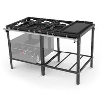 Fogão Industrial Baixa Pressão PMS-600FCH Sem Forno Com Chapa - 6 QS c/ Registro pra Forno- Progás