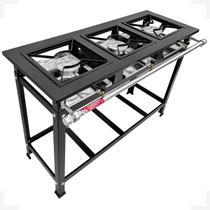 Fogão Industrial Caulim 3 Bocas Alta Pressão 30x30 Cozinha Gourmet