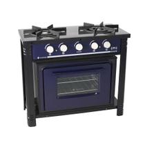 Fogão Industrial com Forno 2 Bocas Duplas Bravo BR2BF Azul - Venâncio