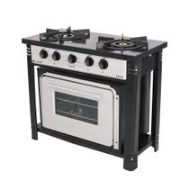 Fogão Industrial Com Forno 2 Bocas Duplas Bravo Br2bf Cinza - Venâncio - METALURGICA VENANCIO