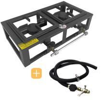 Fogão Industrial de Mesa Alta Baixa Pressão 2 bocas Fogareiro a Gás para camping ou caminhoneiro