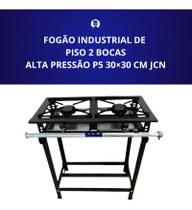 Fogão Industrial De Piso 2 Bocas Alta Pressão P5 30x30cm Jcn Cor Preto Tipo de conexão Gás engarrafado Gás Fogão Industrial De Piso 2 Bocas Alta Pressão P5 30x30cm Jcn Cor Preto Tipo de conexão Gás engarrafado Gás