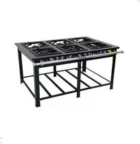 Fogão Industrial Gás BP Maxi 6Q Com Espera Forno Venâncio