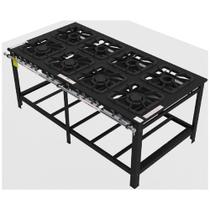 Fogão Industrial Gastromaq 8 Bocas Mistas Linha Encosto FG408EM