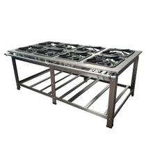 Fogão Industrial Gold 8 Bocas 4QS 4QD Baixa pressão Inox 430 Perfil 10 Cefaz