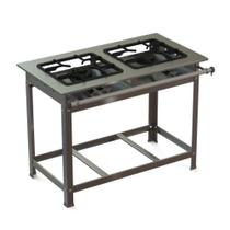 Fogão Industrial Inox 30x30 P7 2 Bocas Baixa Pressão QS QD JS Martins