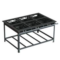 Fogão Industrial Inox 30x30 P7 6 Bocas Baixa Pressão QS JS Martins