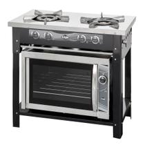 Fogão Industrial Inox a Gás 2 Bocas c/ Forno Titanyum Plus - Layr