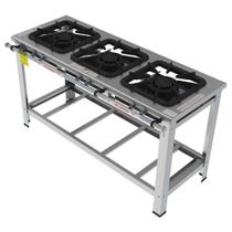 Fogão Industrial Inox Gastromaq 3 Bocas Linha Dupla FGI403LD Fogão Industrial Inox Gastromaq 3 Bocas Linha Dupla FGI403LD