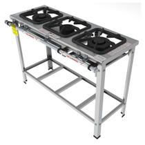 Fogão Industrial Inox Gastromaq 3 Bocas Linha Mista FGI303LM Fogão Industrial Inox Gastromaq 3 Bocas Linha Mista FGI303LM