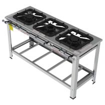 Fogão Industrial Inox Gastromaq 3 Bocas Linha Mista FGI403LM Fogão Industrial Inox Gastromaq 3 Bocas Linha Mista FGI403LM
