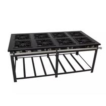 Fogão Industrial Lateral 8 Bocas Duplas Baixa Pressão 40x40 Venâncio M8