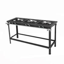 Fogão Industrial modular a gás GLP 3 queimadores duplos aço carbono baixa pressão PMD 300NF Progás Fogão Industrial modular a gás GLP 3 queimadores duplos aço carbono baixa pressão PMD 300NF Progás