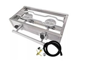 Fogão Industrial Portátil 2 Bocas Inox C/ Kit Gás Completo (36A1)