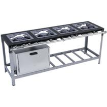 Fogão Industrial Stori Premium 4 Bocas 40x40 com Forno em Linha M12 Pintado Metalmaq Fogão Industrial Stori Premium 4 Bocas 40x40 com Forno em Linha M12 Pintado Metalmaq