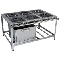 Fogão Industrial Stori Premium 6 Bocas 40x40 Forno M19 Aço Inox 430 Metalmaq Fogão Industrial Stori Premium 6 Bocas 40x40 Forno M19 Aço Inox 430 Metalmaq