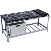 Fogão Industrial Stori Premium 8 Bocas 30x30 Forno com Chapa M24 Pintado Metalmaq Fogão Industrial Stori Premium 8 Bocas 30x30 Forno com Chapa M24 Pintado Metalmaq