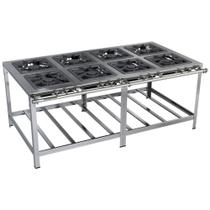 Fogão Industrial Stori Premium 8 Bocas 40x40 M16 Aço Inox 430 Metalmaq