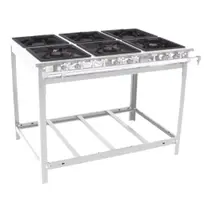 Fogão Industrial Venâncio 6 Bocas 3 Duplas a Gás Baixa Pressão Inox EI6