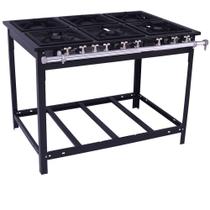Fogão Industrial Venâncio 6 Bocas 3 Simples a Gás Baixa Pressão Espera para Forno E6D3E Fogão Industrial Venâncio 6 Bocas 3 Simples a Gás Baixa Pressão Espera para Forno E6D3E