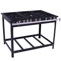 Fogão Industrial Venâncio 6 Bocas 3 Simples a Gás Natural Baixa Pressão Espera para Forno E6-22110 Fogão Industrial Venâncio 6 Bocas 3 Simples a Gás Natural Baixa Pressão Espera para Forno E6-22110