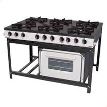 Fogão Industrial Venâncio a Gás Bravo 6 Bocas com Forno Padrão BR6BF Fogão Industrial Venâncio a Gás Bravo 6 Bocas com Forno Padrão BR6BF