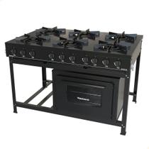 Fogão Industrial Venâncio a Gás Bravo 6 Bocas com Forno Preto BR6BFPR Fogão Industrial Venâncio a Gás Bravo 6 Bocas com Forno Preto BR6BFPR