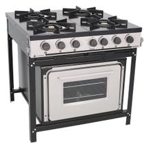Fogão Industrial Venâncio Bravo a Gás 4 Bocas com Forno Cinza Esmaltado BR4BF Fogão Industrial Venâncio Bravo a Gás 4 Bocas com Forno Cinza Esmaltado BR4BF