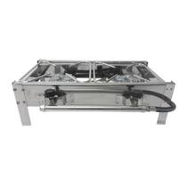 Fogão Inox 2 Boca Industrial Alta Pressão Potente Já incluso Mangueira e Registro de Gás Super Metal Rio