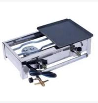 Fogão inox 2 Duas Bocas 1/2 Chapa