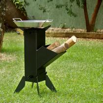 Fogão Lenha Portátil Rocket Stove Grande Tubo 15x15Cm Esp2.6mm Fogão Lenha Portátil Rocket Stove Grande Tubo 15x15Cm Esp2.6mm