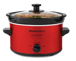 Fogão lento Elite Gourmet MST-275XR elétrico 2L vermelho metálico