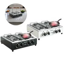 Fogão Mesa Cooktop Portátil A Gás Botijão 4 Bocas Camping