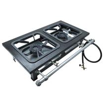 Fogão Mesa Super Luxo 40x40 Perfil 9 Alta Pressão 2 Bocas Metalmaq