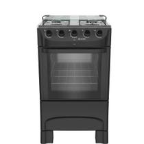 Fogao Mueller 4 Bocas Preto Mesa de Inox com Acendimento Automático Bivolt (MFI4BB)
