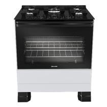 Fogao Mueller 5 Bocas Branco Bivolt Mesa De Vidro e Tripla Chama MFV5BF