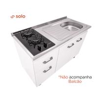 Fogão Pia 120x56,7 Cuba c/ válvula /Cooktop Esquerdo SOLO
