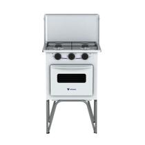 Fogão Portátil 2 Bocas Venax Gemini com Tampa de Metal Gás GLP Branco
