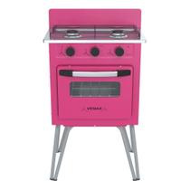 Fogão Portátil 2 Bocas Venax Gemini Vetrô a Gás GLP - Rosa