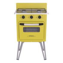Fogão Portátil 2 Bocas Venax Gemini Vetrô GÁs GLP Amarelo