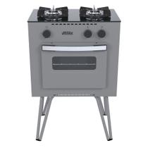 Fogão Portátil 2 Bocas Venax Mini Cook a Gas Grafite