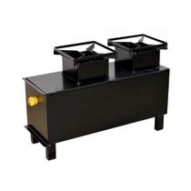 Fogão Portátil a Lenha Campeiro em Aço 02 Boca 50x35x18cm Fogão Portátil a Lenha Campeiro em Aço 02 Boca 50x35x18cm