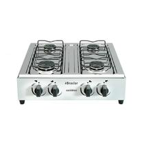 Fogão Portátil Braslar Asiático 4 Bocas Mesa em Inox Branco Acendimento Manual Fogão Portátil Braslar Asiático 4 Bocas Mesa em Inox Branco Acendimento Manual