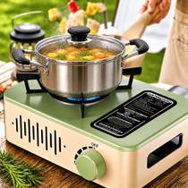 Fogão Portátil Butano Acampamento 3200W Alta Potência Estrutura Reforçada Para Pesca E Atividades Ar
